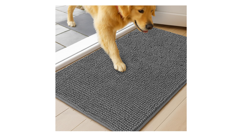 MudGuard Mat™ Dog Door Mat for Muddy Paws, Super Absorbent Microfiber, Non-Slip Indoor Mat, Quick Dry Chenille Mud Mat for Dogs & Entryway, Washable,...