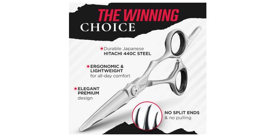 Fagaci Professional 6' Japanese Steel Hair Cutting Scissors, Razor Sharp Blades, Extreme Durability, Ergonomic Silver Stainless Steel Handle, Hair...