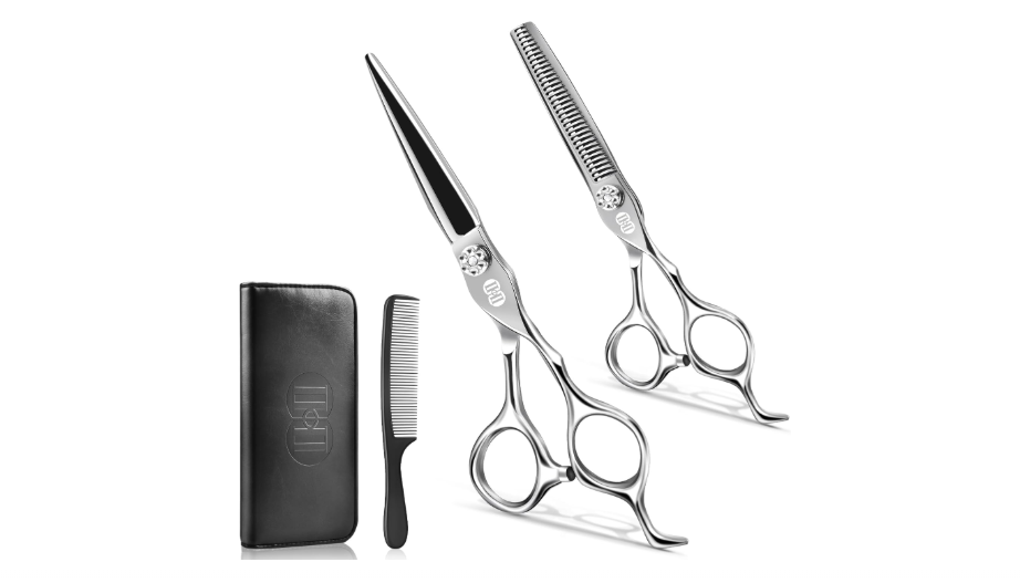 
CIICII Professional Hair Cutting Scissors Shears Kit, 440C 7 Inch Barber Haircut Scissors Set (Hair Beard Trimming Haircutting Thinning Shears) for...