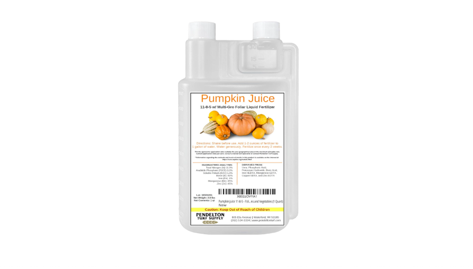  Pumpkin Juice 11-8-5 - Foliar Liquid Fertilizer with Essential Micro-nutrients for Pumpkins and Vegetables (1 Quart)