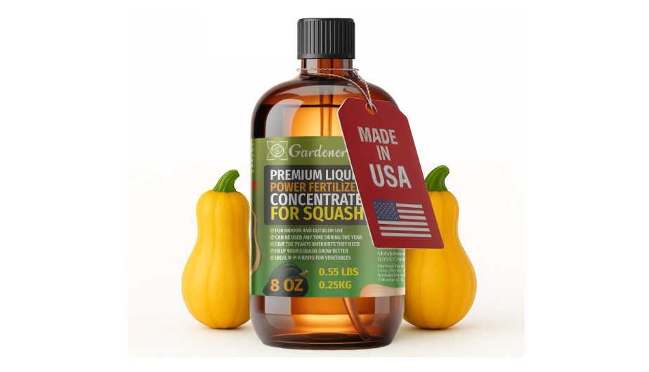  Liquid Power Squash Fertilizer - Professional Liquid Plant Food for Squash - Fast-Acting Concentrate for Growth, Strong Roots & High-Yield Harvest - 8...