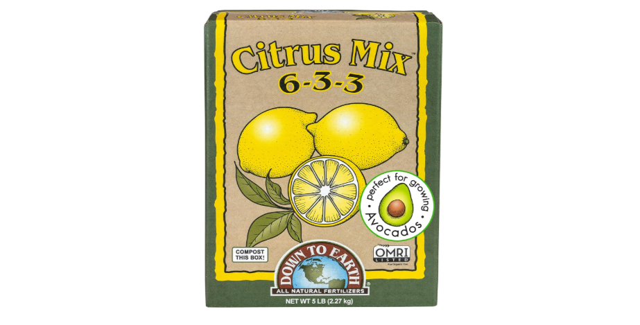 Down To Earth All Natural Fertilizers Organic Citrus Mix - Plant Food for Lemons, Limes, Oranges and Avocados 6-3-3, 5 lb