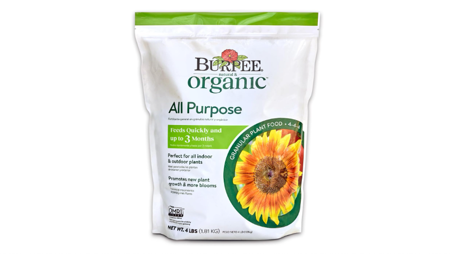 Burpee Natural Purpose Granular 4-Lb Organic Food for Growing Strong Plants | Good for Vegetable Garden, Flower Garden & Seed Starting, 4 lb, 4lb. Bag
