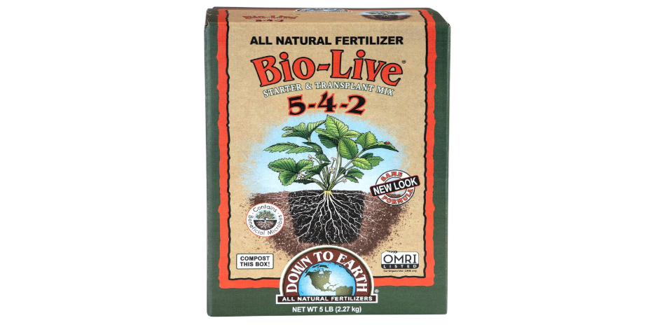 Down To Earth Organic Bio-Live Fertilizer Mix 5-4-2, 5 lb