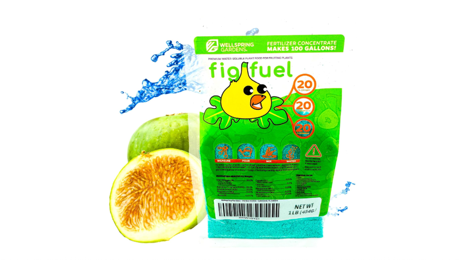 Wellspring Gardens Fig Fuel Fertilizer - Water-Soluble 20-20-20 Blend for Fig Trees, Fruit & Plant - Plant Food for Healthy Growth & Leaves - 1 Pound