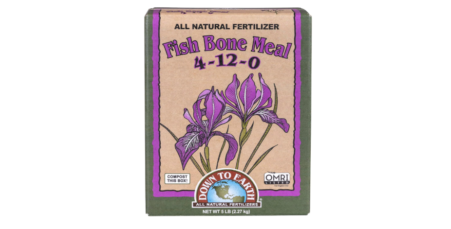 Down To Earth All Natural Fertilizers Organic Fish Bone Meal - High Phosphorus Plant Food for Buds, Bulbs, Blooms, Flower Beds 4-12-0, 5 lb