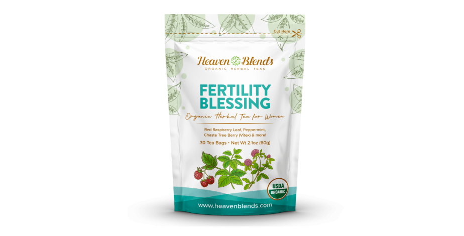 Heaven Blends Fertility Blessing Tea for Women – Red Raspberry Leaf, Peppermint, Chaste Tree Berry (Vitex), Red Clover, Nettle & Licorice – USDA Organic...