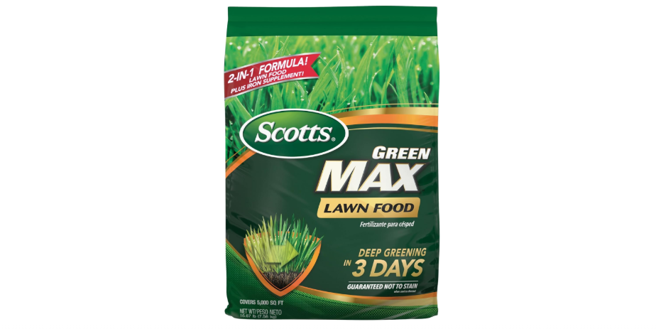 Scotts Green Max Lawn Food - Lawn Fertilizer for Grass Plus Iron Supplement, 5,000 sq. ft., 16.67 lbs.