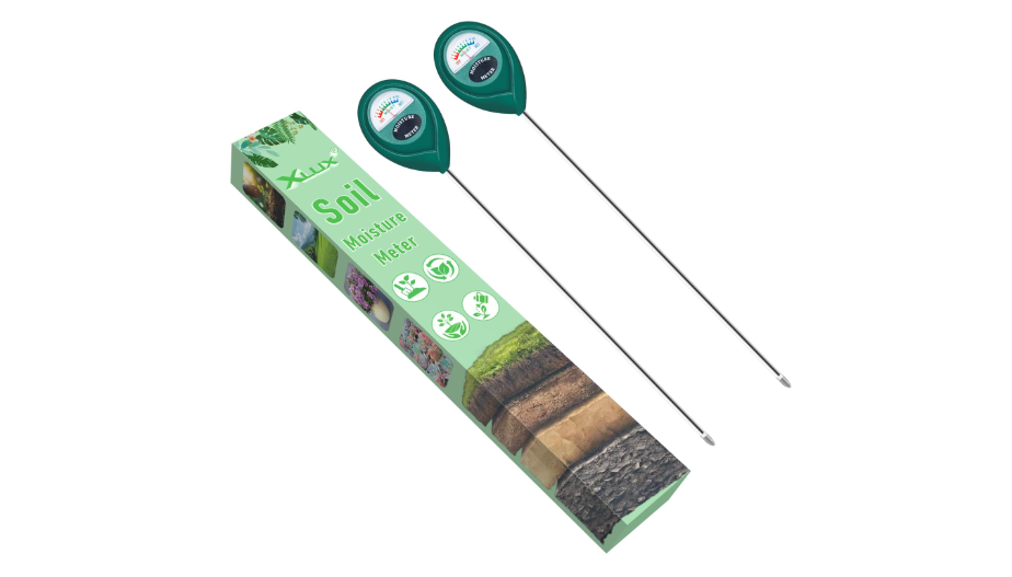 XLUX Long Probe Deep Use Soil Moisture Meter Sensor, Water Monitor Indicator, Hygrometer for Outdoor Indoor Large Pot Plants, Flower, Gardening, Farming, 2 Pack