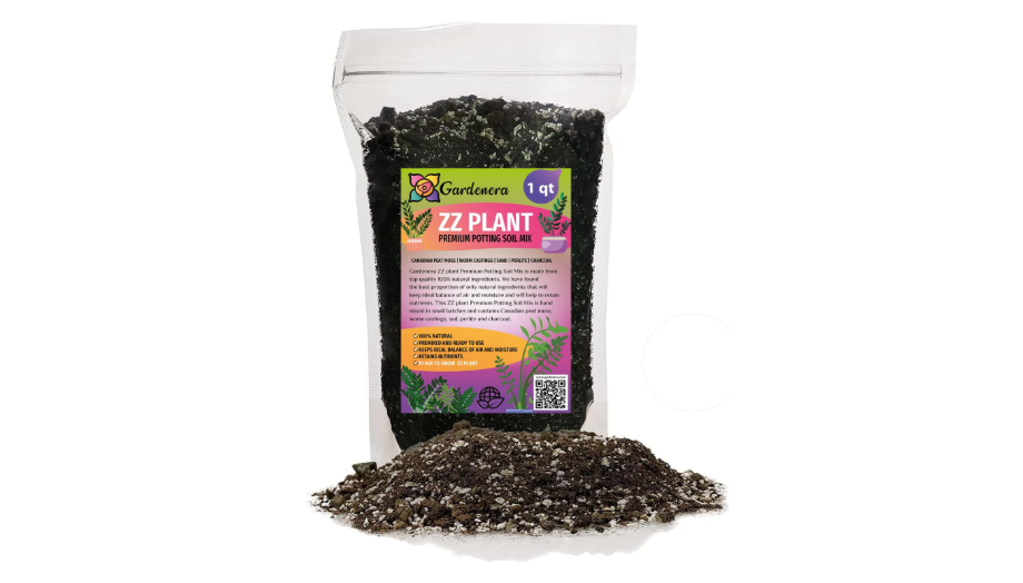  Gardenera Premium ZZ Plant Ultra-Performance Potting Mix - Proven Formula for Thriving Zamioculcas - Enhances Elegance and Vigorous Growth - 1 Quart