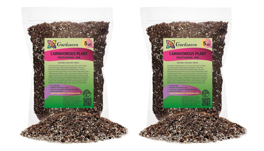 
Gardenera Professional Carnivorous Plant Soil - Ready to Use for Venus Flytraps, Sundews, Pitcher Plants, Butterworts | Peat Moss, Coco Coir, Perlite - 10 Quart