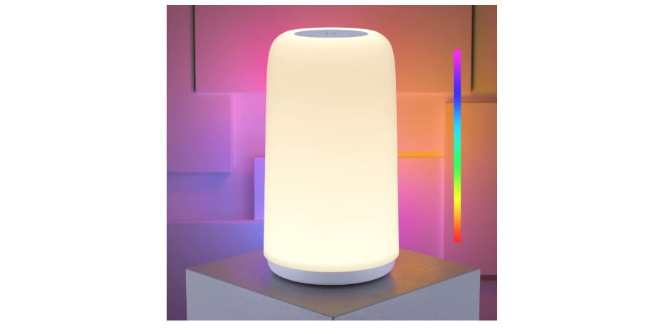 
ROOTRO Touch Bedside Table Lamp, [Sleek Design & RGB Mode] 3 Way Dimmable Small Lamp for Bedroom, LED Lamp with Warm White Lights, Multi-Color Smart...