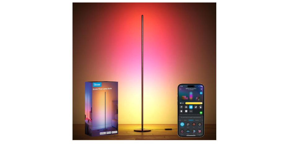 Govee RGBIC Floor Lamp Basic, LED Corner Lamp Compatible with SmartThings, Alexa, and Matter, Smart Modern Floor Lamp with Music Sync and 16 Million DIY...