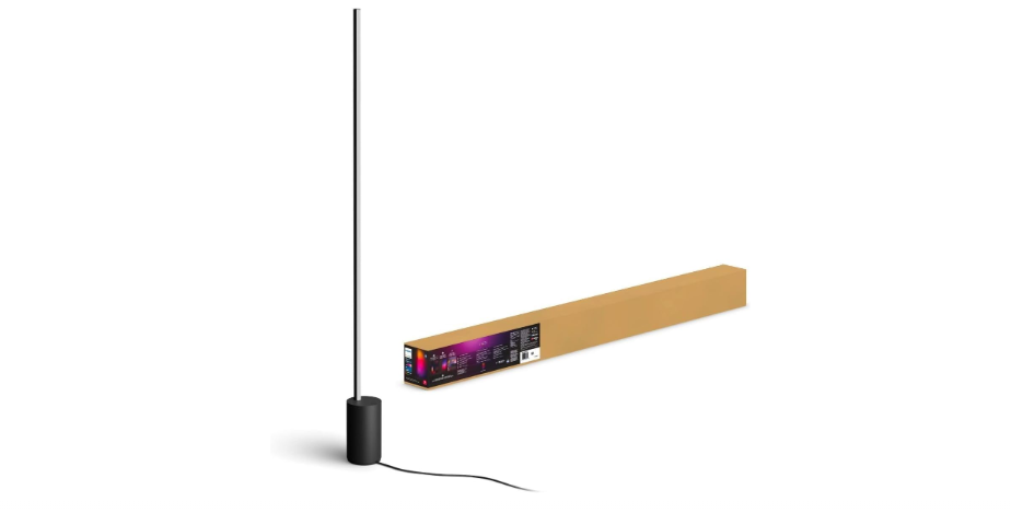 Philips Hue Signe Smart Color Changing Floor Lamp, Black, White and Color Ambiance, Pack of 1, Control with Hue App, LED Floor Lamp Compatible with Alexa,...