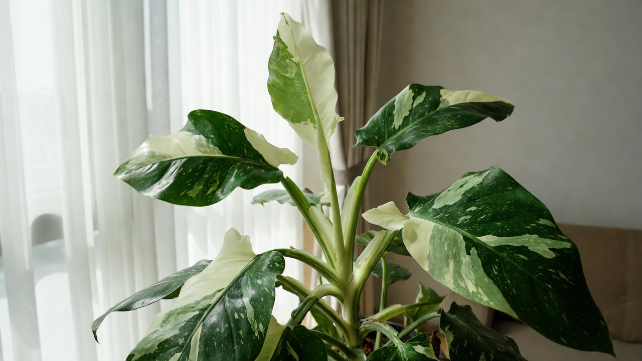 White Knight Philodendron placed near a bright window with indirect sunlight