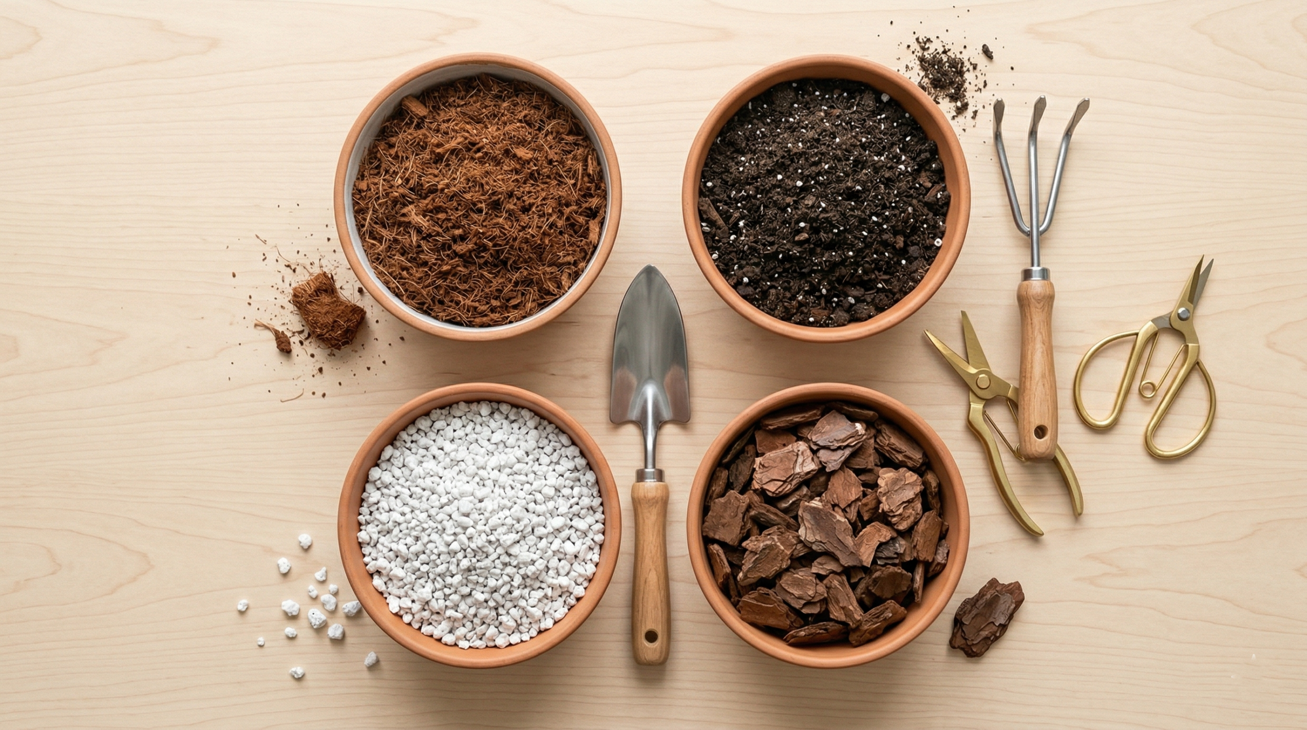 Well draining soil mix ingredients for philodendron red anderson including perlite and bark