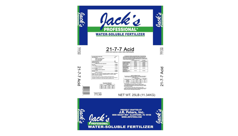 Jack's Classic Professional 21-7-7 Water Soluble Fertilizer for Acid Loving Plants in Continuous Feed Programs, 25lbs