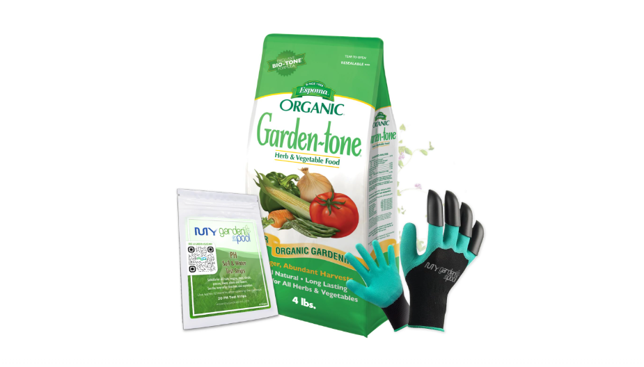 
Espoma GT4 Organic Garden-Tone 3-4-4; 4 lb. - The Perfect Organic Solution with My Garden Pool PH Soil Test Strips 20 ct, and Gardening Claw Gloves and...