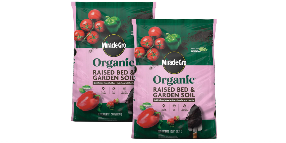 
Miracle-Gro Organic Raised Bed & Garden Soil with Quick Release Natural Fertilizer, Peat Free, 1 cu. ft., 2-Pack