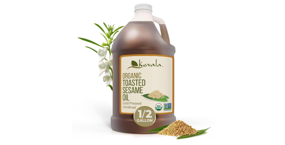 
Kevala Organic Toasted Sesame Oil – Cold-Pressed, Unrefined, Pure Sesame Seed Oil for Cooking, Marinades, and Dressings; USDA Organic, Kosher, Non-GMO...