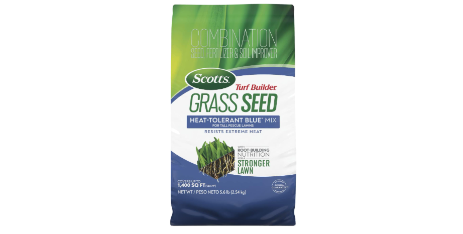 
Scotts Turf Builder Grass Seed Heat-Tolerant Blue Mix for Tall Fescue Lawns with Fertilizer and Soil Improver, 5.6 lbs.