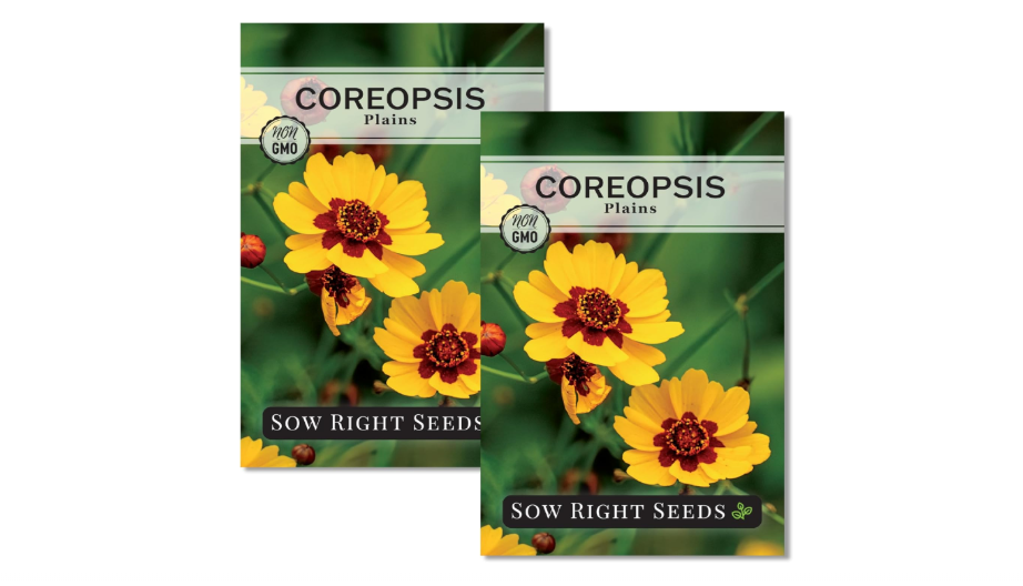 
Sow Right Seeds - Plains Coreopsis Seeds - Non-GMO Heirloom Annual Variety - Pollinator Friendly, Drought Tolerant Flowers - Easy to Grow Tickseed - Ideal...