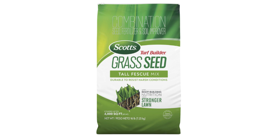 
Scotts Turf Builder Grass Seed Tall Fescue Mix with Fertilizer and Soil Improver, Resists Harsh Conditions, 16 lbs.