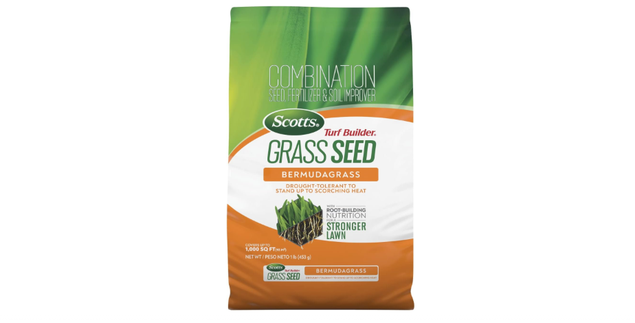 
Scotts Turf Builder Grass Seed Bermudagrass with Fertilizer and Soil Improver, Drought-Tolerant, 1 lb.