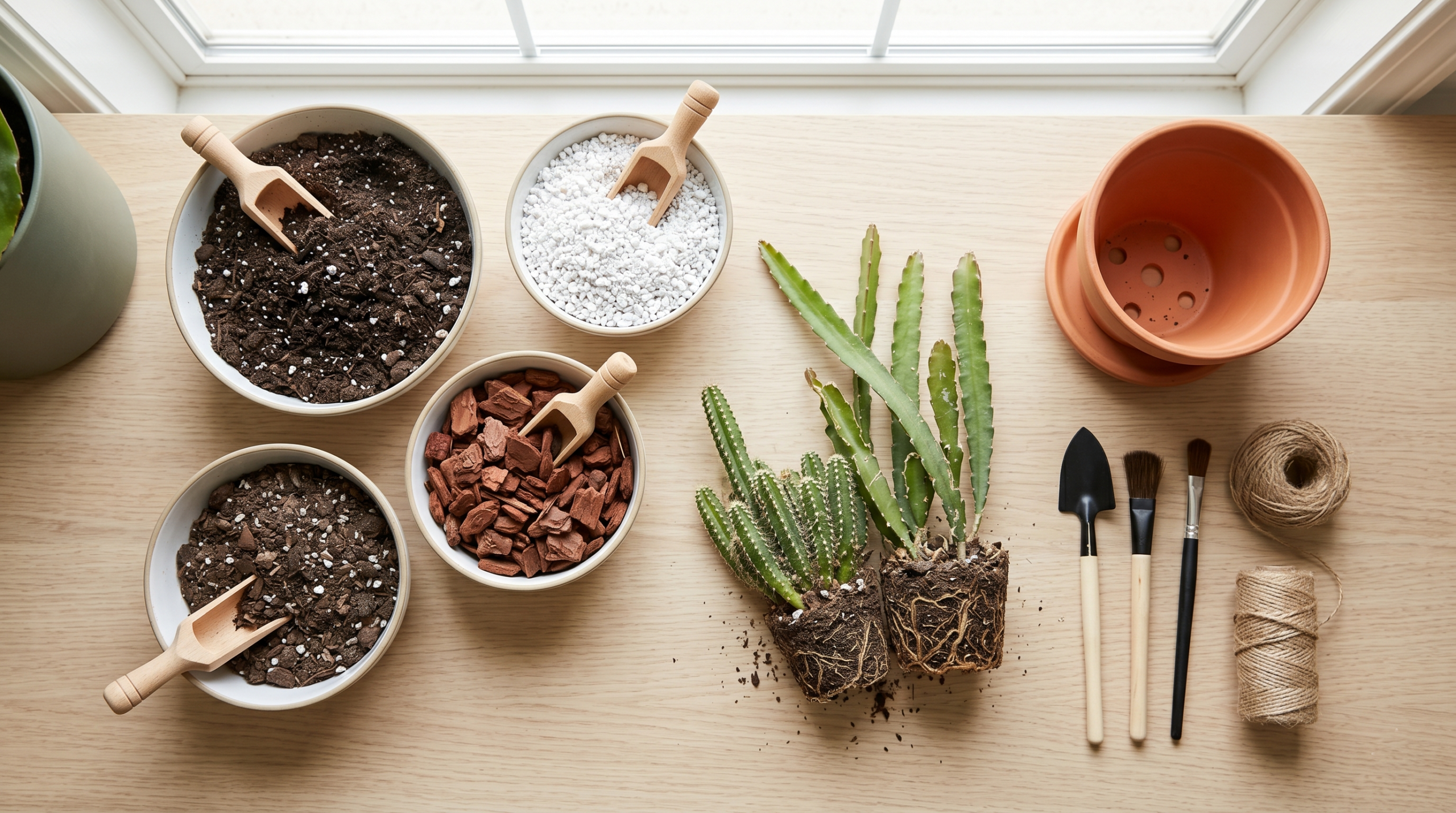 Best soil mix ingredients for moonlight cactus including perlite and bark