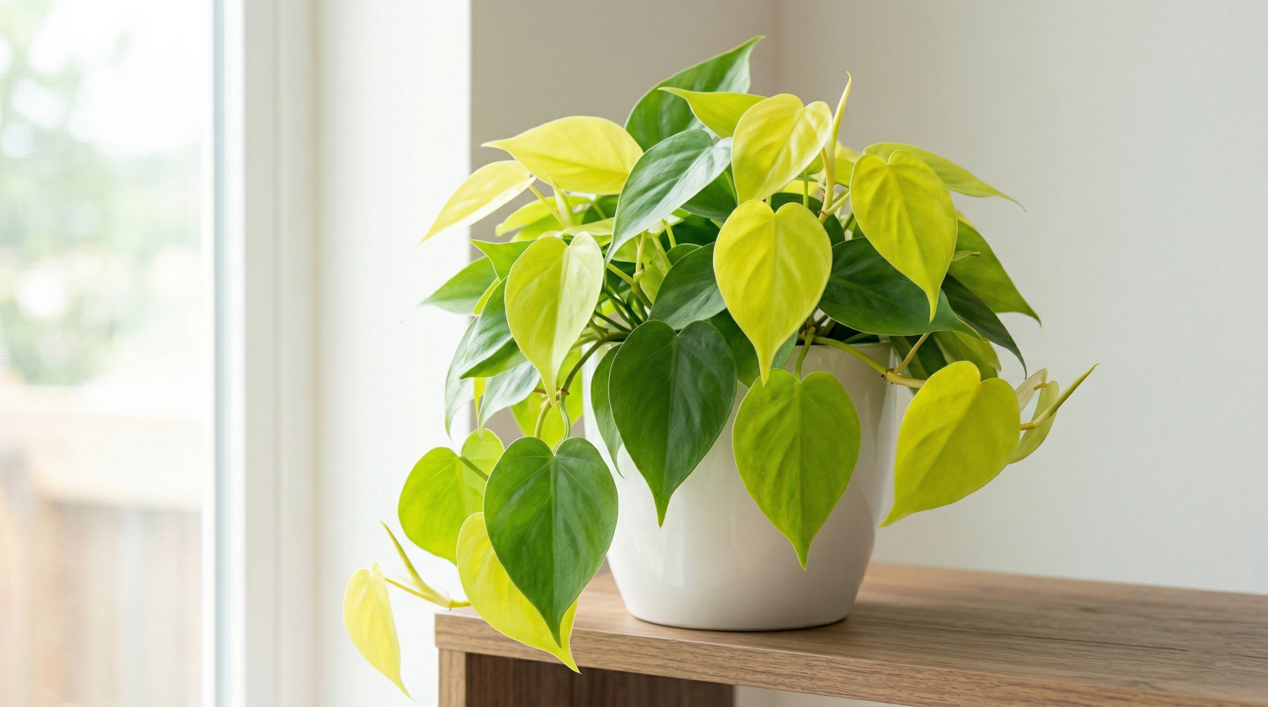 "Healthy, pest-free Lemon Lime Philodendron plant."