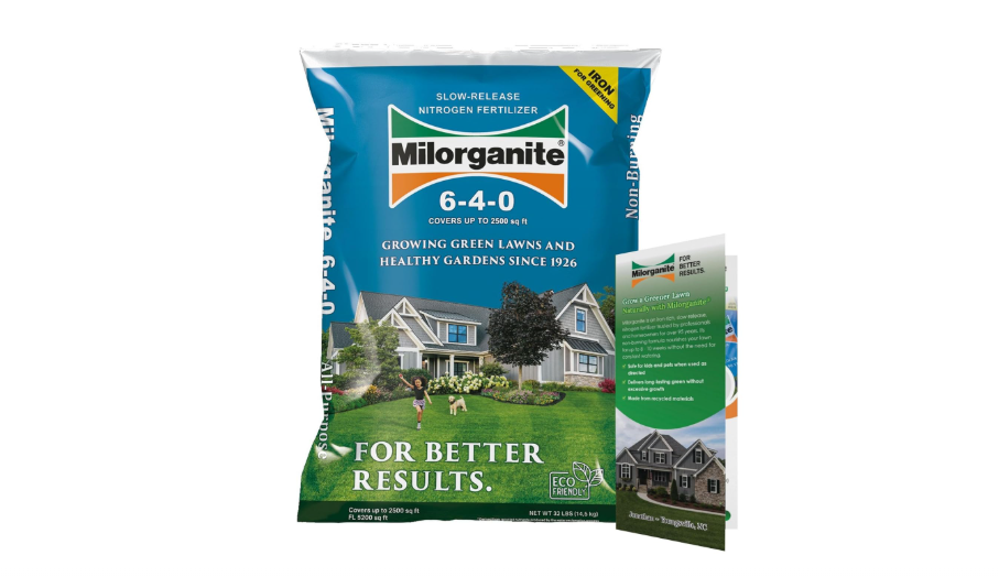 Milorganite All-Purpose Eco-Friendly Slow-Release Nitrogen 6-4-0 Fertilizer, 32 lb Bag - for Lawns, Flowers, and Gardens - Includes Bonus Feeding &...