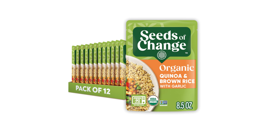 SEEDS OF CHANGE Organic Quinoa & Brown Rice 8.5 Ounce (Pack of 12)
