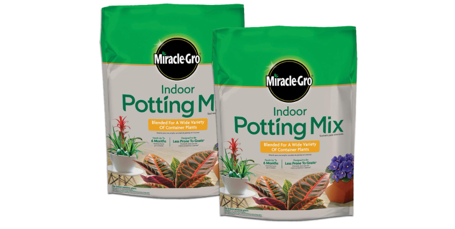  Miracle-Gro Indoor Potting Mix, Blended for a Variety of Houseplants, Feeds for up to 6 Months, 6 qt., 2-Pack