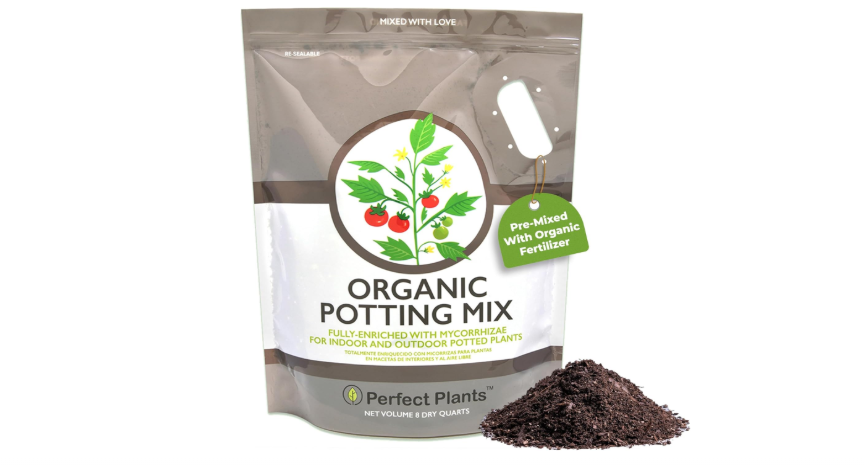  Organic Potting Mix by Perfect Plants for All Plant Types - 8qts for Indoor and Outdoor Use, Great for Veggies, Spices, and Holistic Herbs