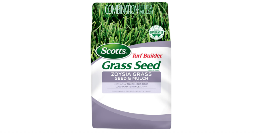  Scotts Turf Builder Grass Seed Zoysia Grass Seed and Mulch, 5 lb. - Full Sun and Light Shade - Thrives in Heat & Drought - Grows a Tough, Durable,...