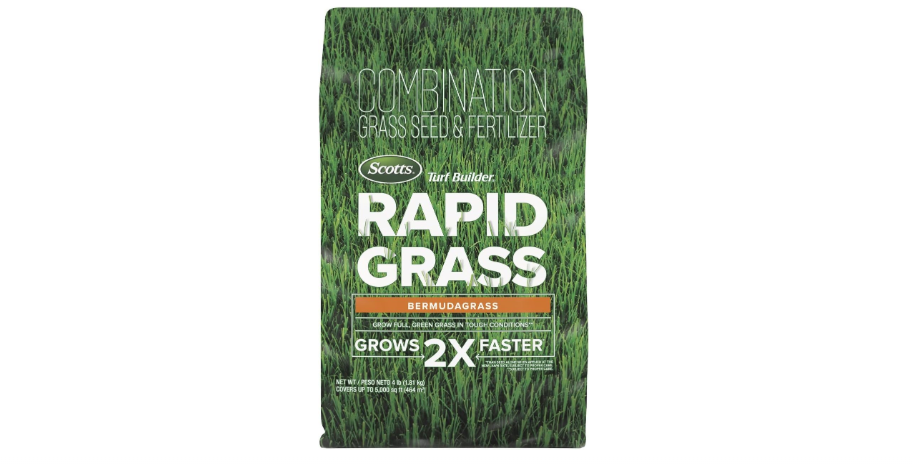  Scotts Turf Builder Rapid Grass Bermudagrass - Combination Fertilizer and Grass Seed for Lawns, Covers Up to 5,000 sq. ft., 4 lb.
