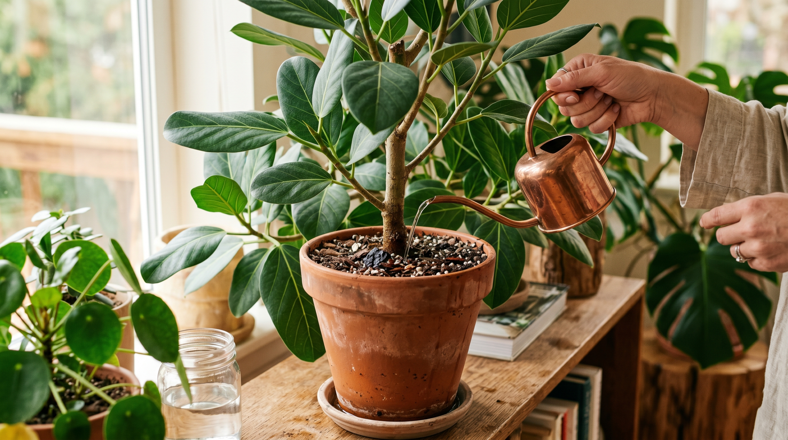 Proper watering technique for a ficus audrey tree indoors
