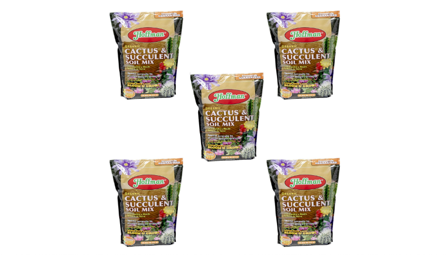 
Hoffman Organic Cactus and Succulent Soil Mix to Provide Proper Drainage and Improve Growth in Cacti, 10qts, 5 Pack