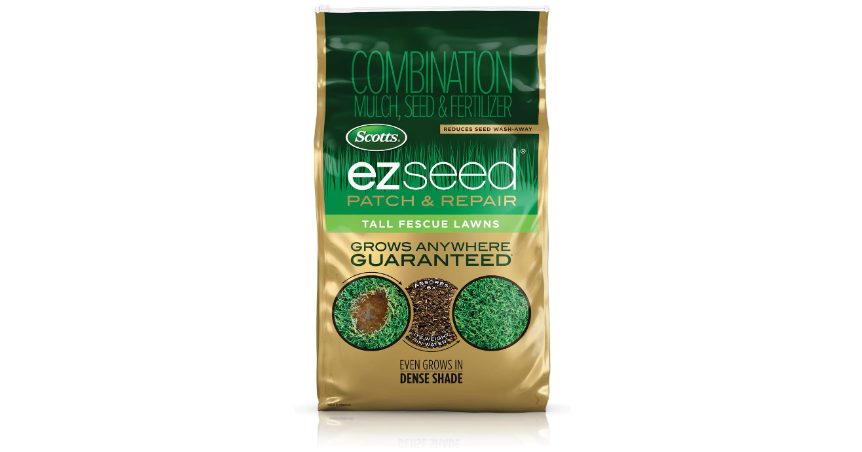 Scotts EZ Seed Patch & Repair Tall Fescue Lawns - Combination Mulch, Grass Seed and Fertilizer for Bare Spots and Repair, Covers Up to 225 sq. ft., 10 lb.