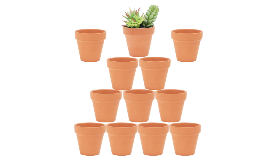 Yishang 2.5 inch Terracotta Pots with Drainage Holes,Small Mini Clay Ceramic Pottery Planter,Cactus Flower Terra Cotta Pots,Succulents Nursery Pots for...