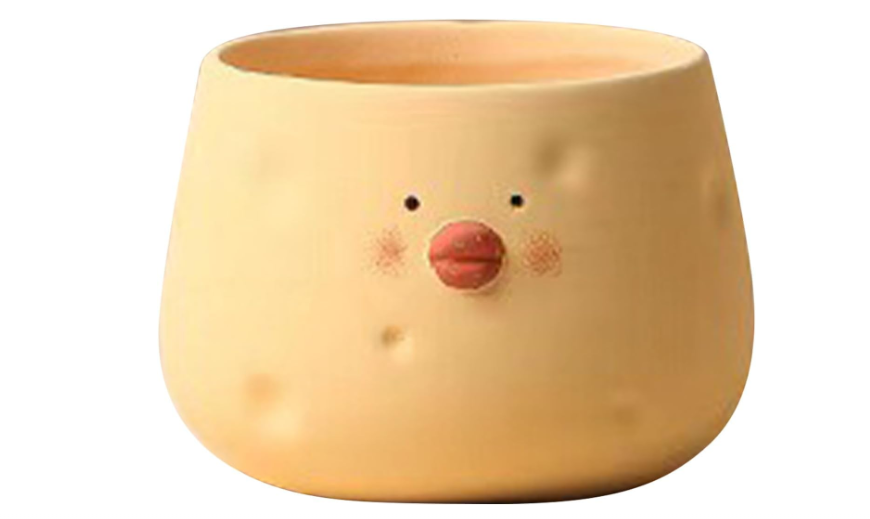 TOPINCN Yellow Chicken Planter Ceramic Cute Flower Pot Cartoon Chick Planter Pot for Indoor Outdoor Home Garden Decoration (Bowl Shape)