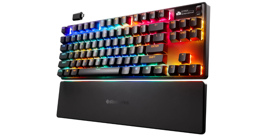 SteelSeries Apex Pro TKL Wireless Gen 3 OmniPoint 3.0 HyperMagnetic Switches — Adjustable Actuation — Rapid Trigger — Game-Ready Presets — Protection Mode —...
