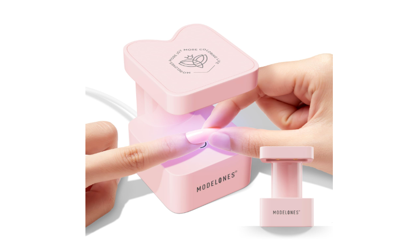 Modelones Mini UV Light for Gel Nails, Small Cure Lamp, Flash Cure for Gel x Nails, LED Portable USB for Fast Curing, Pink