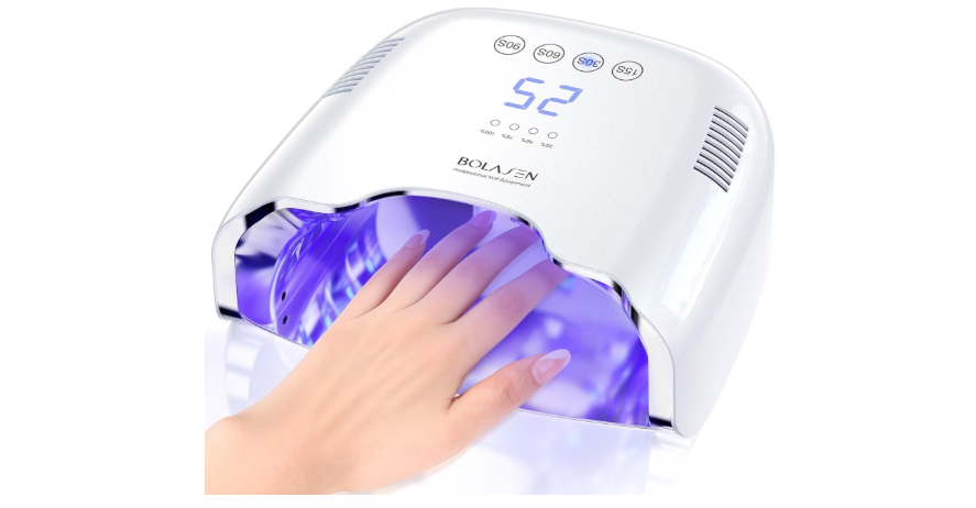 BOLASEN Cordless Rechargeable UV Nail Lamp - UV Light for Gel Nails with Metallic Reflector & Metal Base, 54W Portable Wireless LED Nail Dryer,...