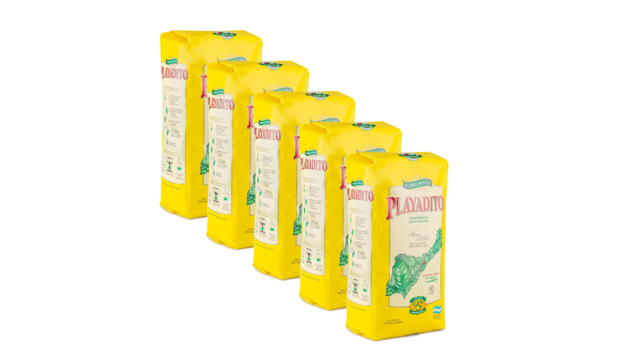 Playadito Yerba Mate Traditional Con Palo from Colonia Liebig Wholesale Bulk Pack - New Packaging, 5x 1 kg / 2.2 lb ea