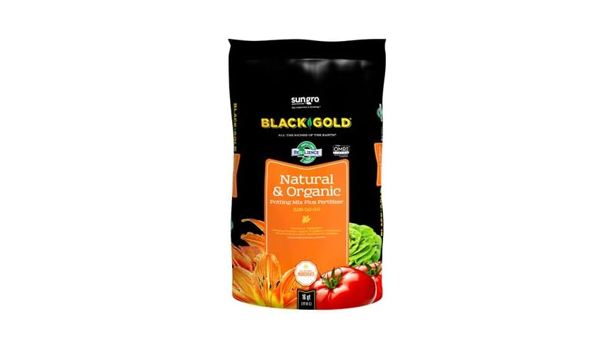 Black Gold Potting Mix - Natural & Organic, Indoor Use, Bulk Potting Soil - 16 Qt - Organic Material 