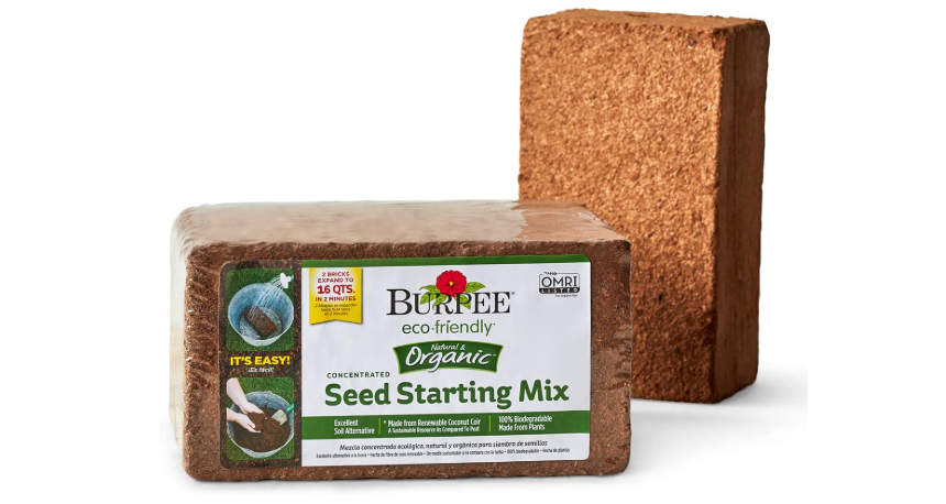 Burpee Organic Coconut Coir Concentrated Seed Starting Mix, 16 Quart