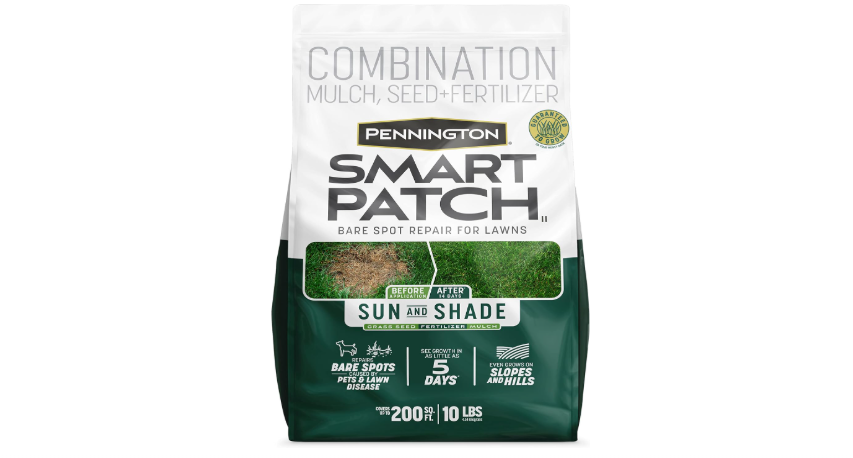 Pennington Smart Patch Grass Seeds for Lawn, Sun and Shade Lawn Grass Repair Mix, 10 LB